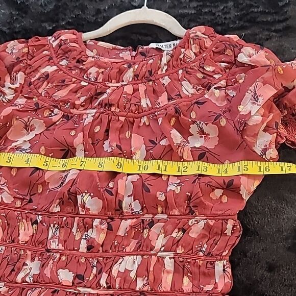 WALTER BAKER METALLIC FLORAL-PRINT BLOUSE SIZE - Picture 7 of 12